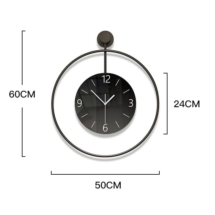 Đồng Hồ Treo Tường Tối Giản Minimalist Phối Vòng Kim Loại