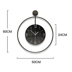 Đồng Hồ Treo Tường Tối Giản Minimalist Phối Vòng Kim Loại