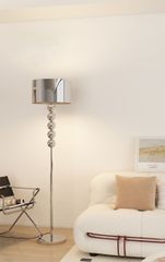 Đèn Sàn Inox Mạ Điện Phong Cách Retro Khối Tròn Thân Đèn