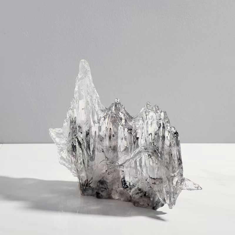 Tượng Khối Thạch Decor Màu Thạch Tím Hình Dãy Núi Sang Trọng