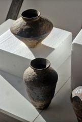 Bình Hoa Gốm Sứ Cổ Phong Cách Wabi Sabi Nâu Cổ