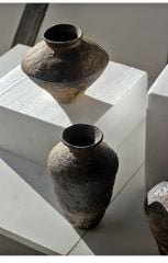 Bình Hoa Gốm Sứ Cổ Phong Cách Wabi Sabi Nâu Cổ