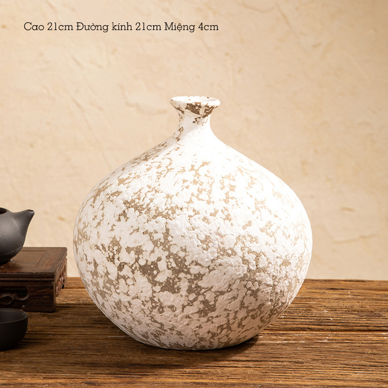 Bình Hoa Trang Trí Gốm Sứ Phong Cách Wabi Sabi