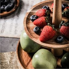 Kệ Khay Gỗ Để Bánh Trang Trí Bàn Tiệc Nhiều Tầng