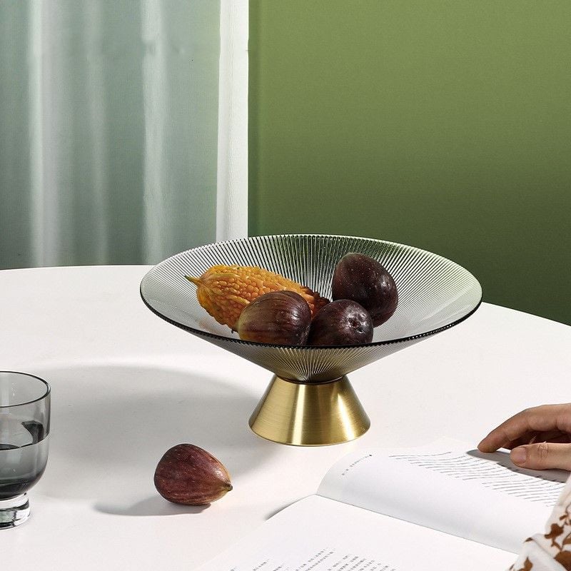 Khay Dĩa Thủy Tinh Tròn Trang Trí Bàn Tiệc