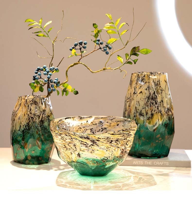 Bình Hoa Thủy Tinh Phối Nhũ Màu Sang Trọng