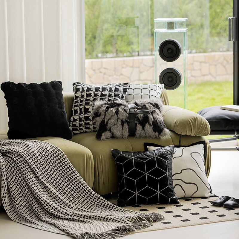 Vỏ Gối Tựa Lưng Trắng Đen Phong Cách Bắc Âu Tối Giản