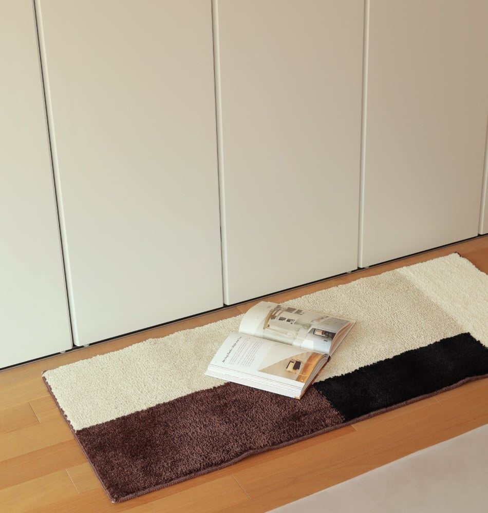 Thảm Sợi Lông Len Họa Tiết Hình Học Nâu Trang Trí Phòng Ngủ