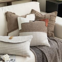 Vỏ Gối Tựa Lưng Phong Cách Wabi Sabi Nâu Hạt Dẻ