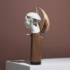 Tượng Trang Trí Thiên Thần Ảo Ảnh Phong Cách Nâu Wabi Sabi