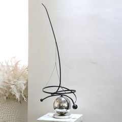 Tượng Trang Trí Để Bàn Hình Khối Tròn Bạc Xoáy Vòng Trừu Tượng