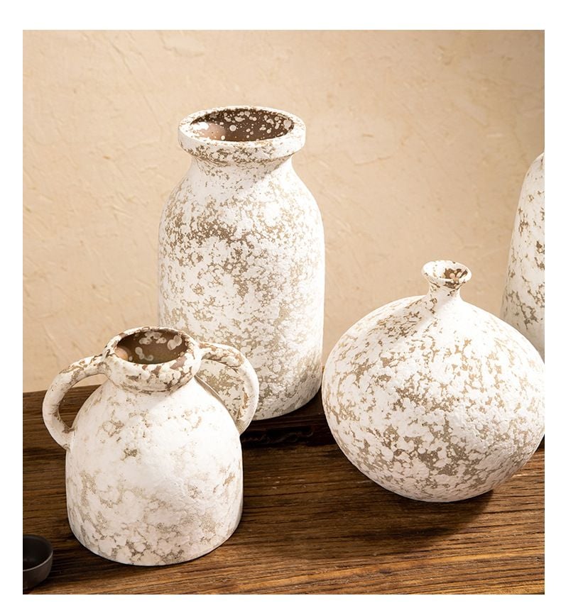 Bình Hoa Trang Trí Gốm Sứ Phong Cách Wabi Sabi