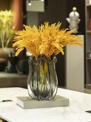 Bình Hoa Thủy Tinh Đúc Dày Miệng Cong Gợn Sóng