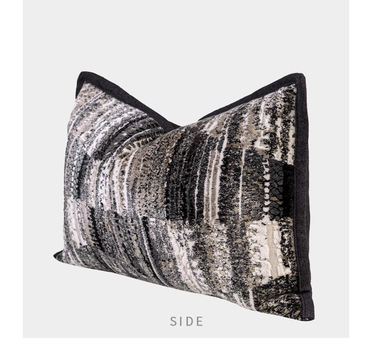 Vỏ Gối Tựa Lưng Sofa Cao Cấp Họa Tiết Nhung Xám Cafe