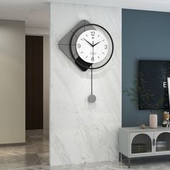 Đồng Hồ Treo Tường Kim Loại Cao Cấp Kim Trôi Hình Vuông Tròn
