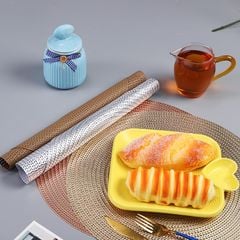 Tấm Lót Bàn Ăn Tròn Dập Sợi Ánh Bạc Bronzing Hình Dệt Sợi