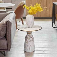 Bàn Trà Side Table Bàn Nhỏ Góc Phòng Hiện Đại Kiểu Ý Trụ Đá