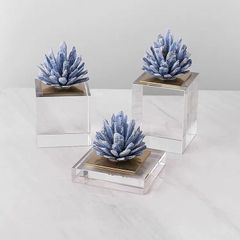 Tượng Pha Lê Decor Phối Thạch Ánh Xanh Sang Trọng