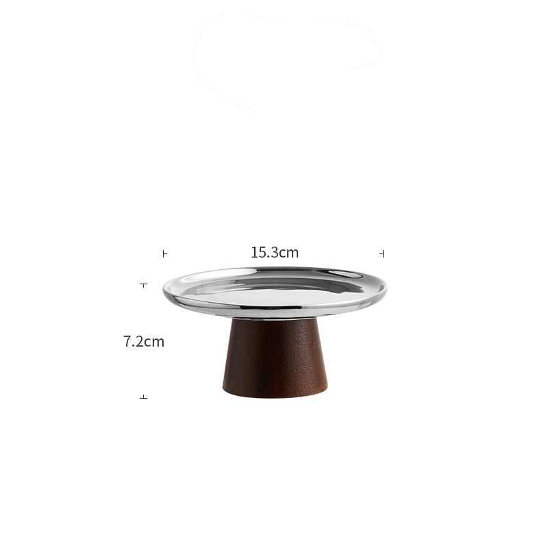 Khay Bánh Chân Gỗ Măm Bạc Trang Trí Bàn Ăn