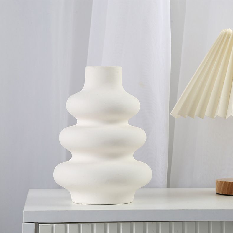 Bình Gốm Hình Bầu Gợn Sóng 3 Tầng