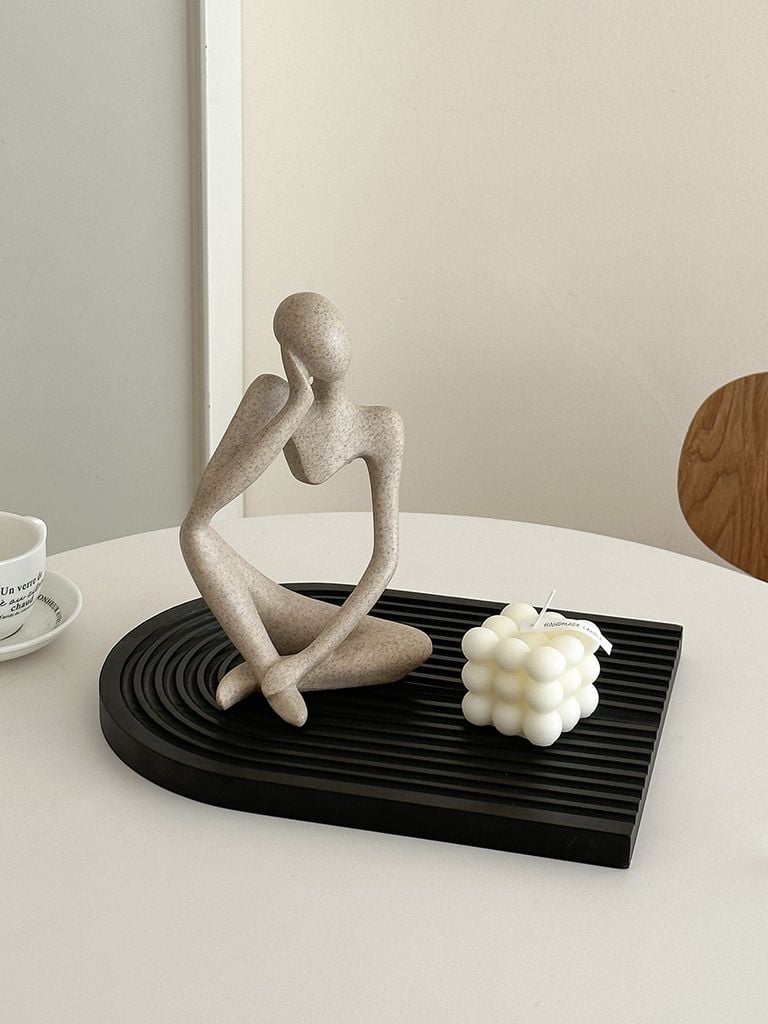 Thớt Gỗ Kẻ Sọc Gợn Sóng Đạo Cụ Chụp Ảnh Decor Bếp Sang Trọng