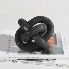 Đồ Decor Để Bàn Khối Tròn Gỗ 3 Vòng Dây Chuyền