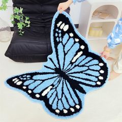 Thảm Lau Chân Dệt Lông Siêu Thấm Decor Các Vị Trí Trong Nhà Bướm Xanh