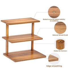 Khay Gỗ 3 Tầng Có Giá Đỡ Trang Trí Món Tráng Miệng Bàn Tiệc Đồ Dùng