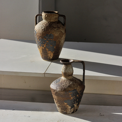 Bình Hoa Gốm Sứ Cổ Phong Cách Wabi Sabi Nâu Cổ