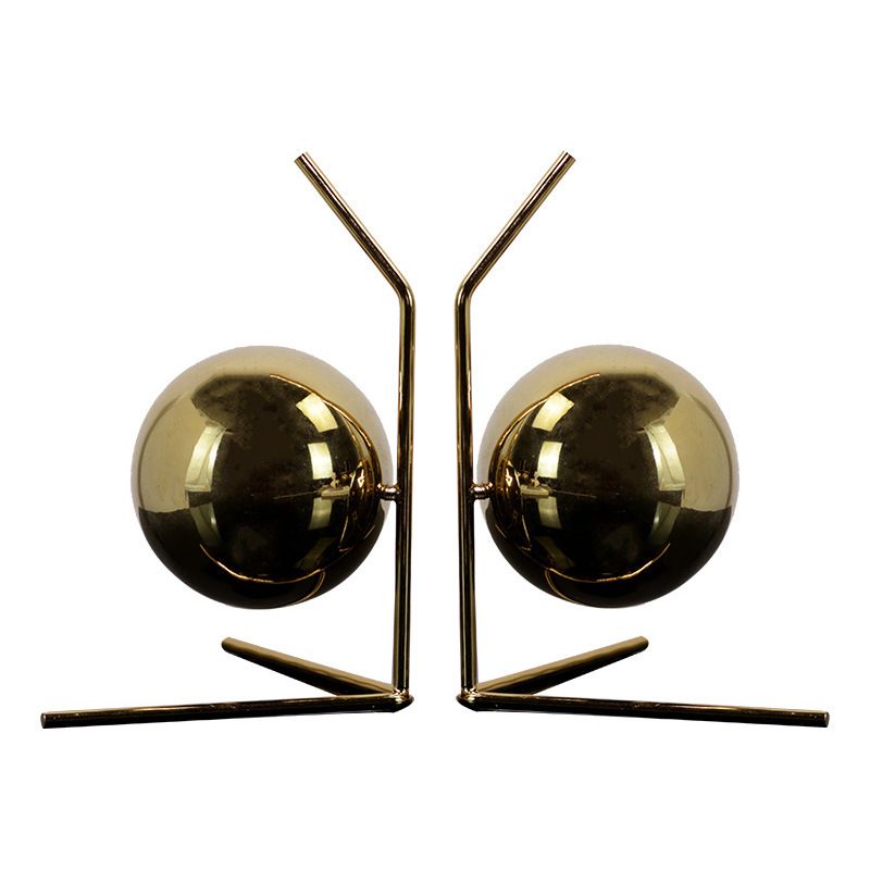 Chặn Sách Hình Khối Tròn Đối Xứng Kim Loại Vàng