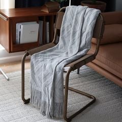 Chăn Len Dệt Kim Sợi Dài Tua Rua Acrylic