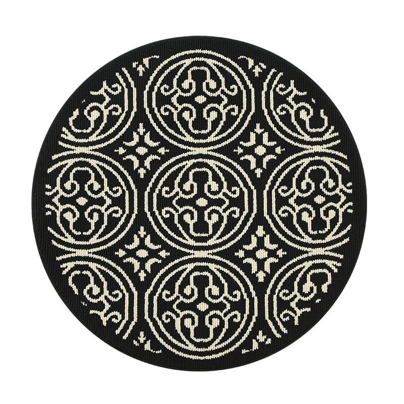 Thảm Tròn Polypropylene Họa Tiết Vintage 120cm