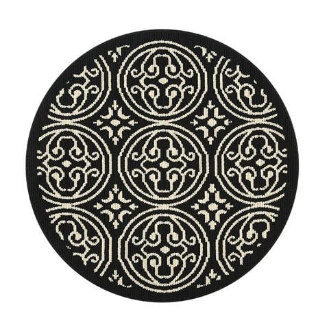 Thảm Tròn Polypropylene Họa Tiết Vintage 120cm