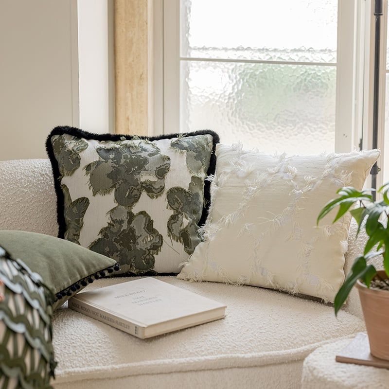 Vỏ Gối Tựa Lưng Phong Cách Bắc Âu Xanh Green Phối Be