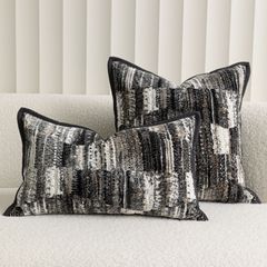 Vỏ Gối Tựa Lưng Sofa Cao Cấp Họa Tiết Nhung Xám Cafe