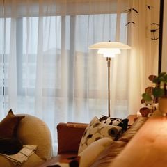 Đèn Sàn Thiết Kế Dáng Vòm Đan Mạch Thân Inox Mạ Điện