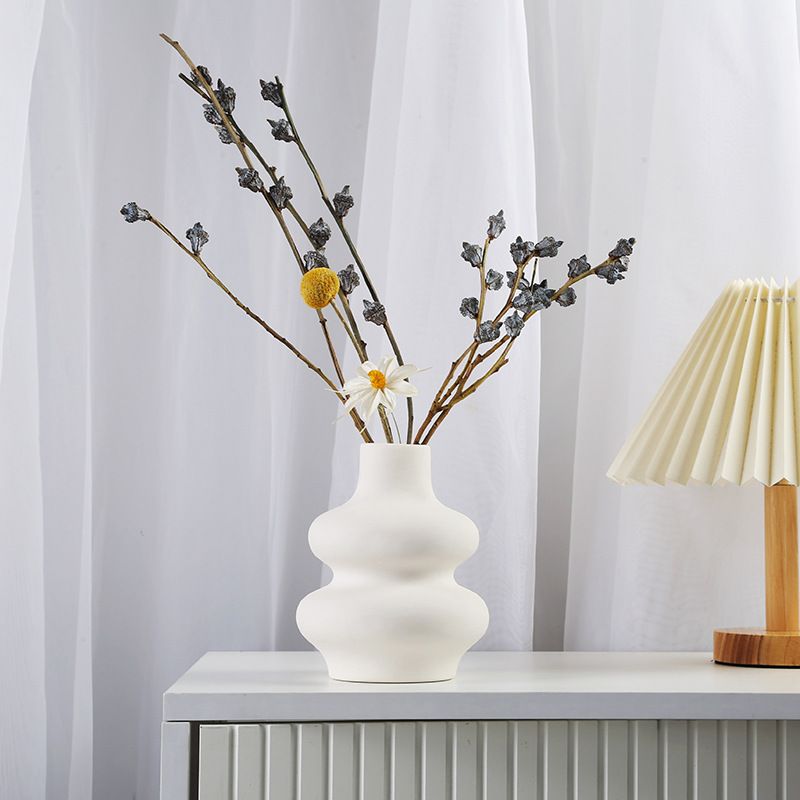 Bình Gốm Hình Bầu Gợn Sóng 3 Tầng