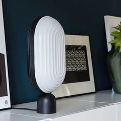 Đèn Bàn Bầu Dục Hình Sọc Gợn Sóng Bắc Âu