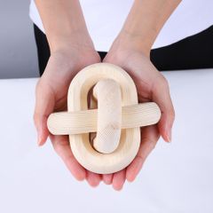 Đồ Decor Để Bàn Khối Tròn Gỗ 3 Vòng Dây Chuyền