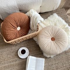 Set Vỏ Gối Tựa Lưng Phong Cách Nâu Be Tối Giản - Set 2
