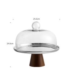 Khay Bánh Chân Gỗ Măm Bạc Trang Trí Bàn Ăn
