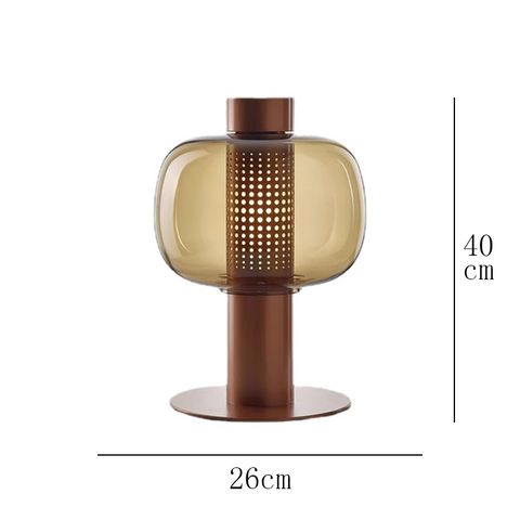 Đèn Bàn Kim Loại Cognac Trụ Lỗ Sáng Tạo