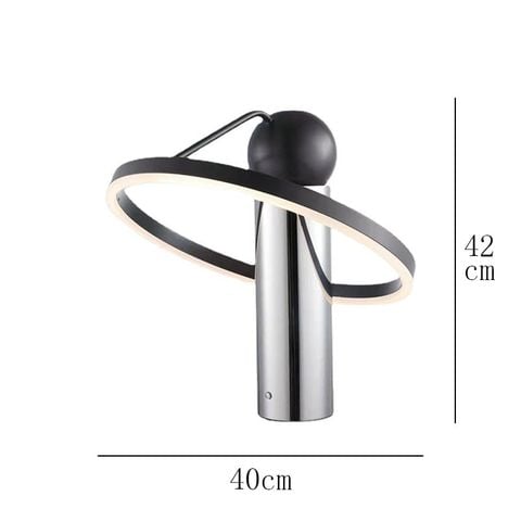 Đèn Bàn Phong Cách Mạ Điện Chrome Bạc Hình Cung Tròn