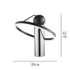 Đèn Bàn Phong Cách Mạ Điện Chrome Bạc Hình Cung Tròn