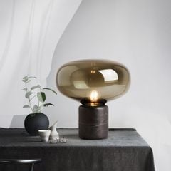 Đèn Bàn Đầu Giường Đá Cẩm Thạch Cognac