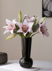 Bình Hoa Gốm Sứ Phủ Bóng Đen Đỏ Sang Trọng