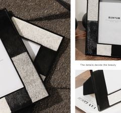 Khung Ảnh Lông Ngựa Decor Phối Trắng Đen Sang Trọng