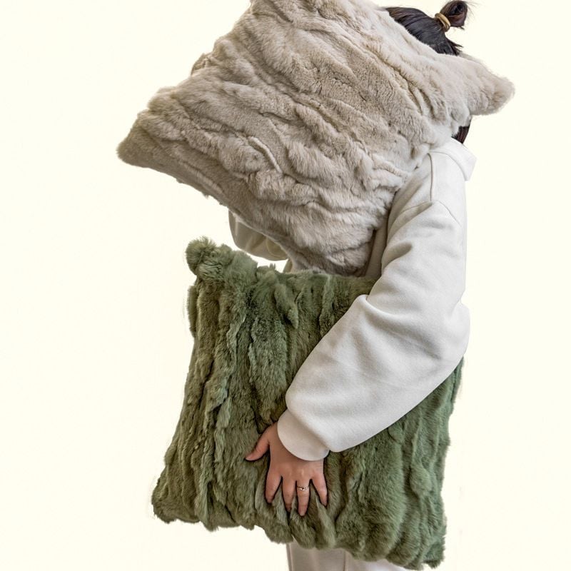 Vỏ Gối Tựa Lưng Sofa Lông Mịn Gợn Sóng Cao Cấp