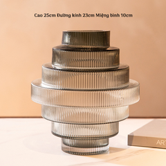 Bình Hoa Thủy Tinh Nâu Phong Cách Tháp Tầng