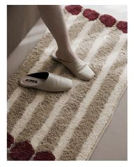 Thảm Lau Chân Dệt Lông Siêu Thấm Decor Các Vị Trí Trong Nhà Sọc Nâu